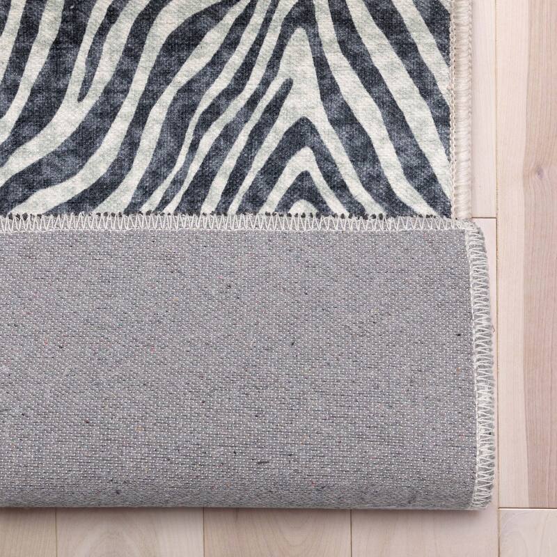 Custom Size Runner Flat-Weave Washable Apollo Zebra Modern Stair Rug