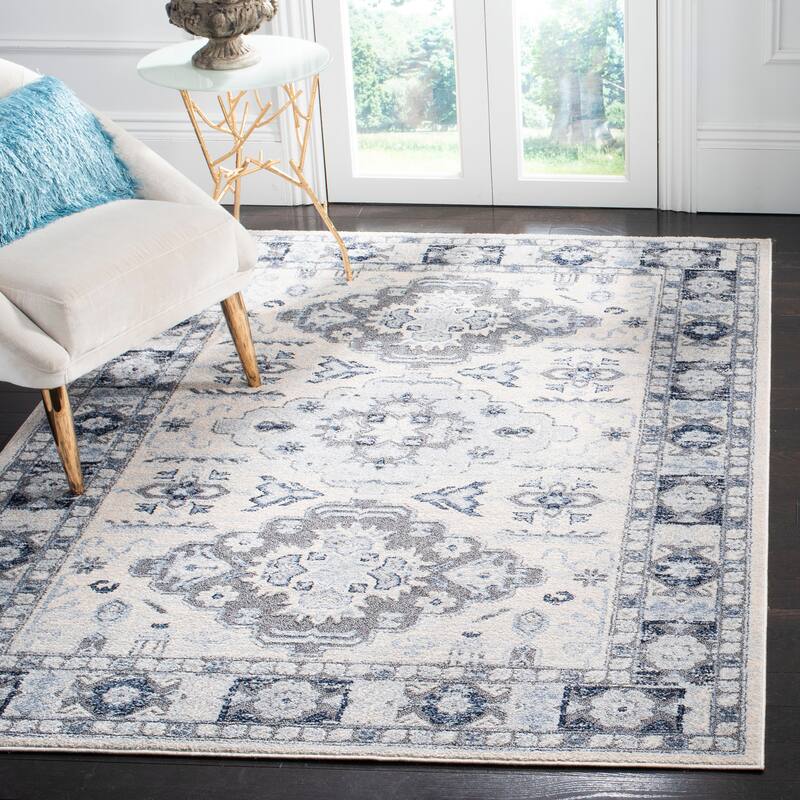 SAFAVIEH Harbor Gwenaele Border Rug - 5'3" x 7'6" - Blue/Creme