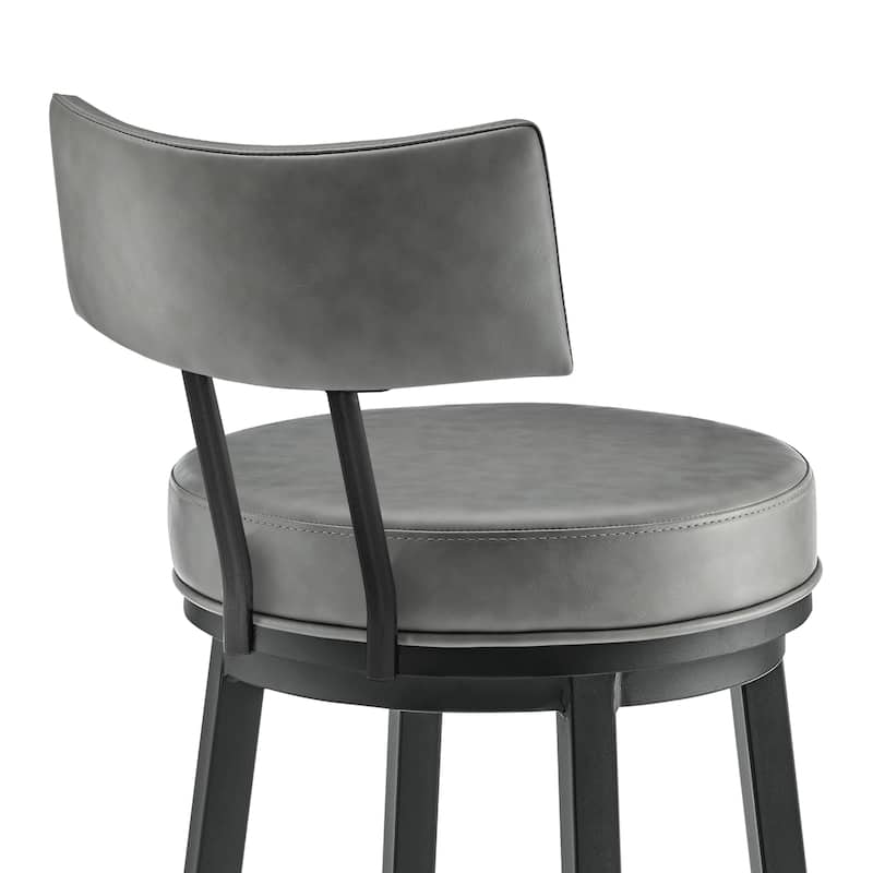 Dalza Faux Leather and Metal 360 Swivel Bar or Counter Stool