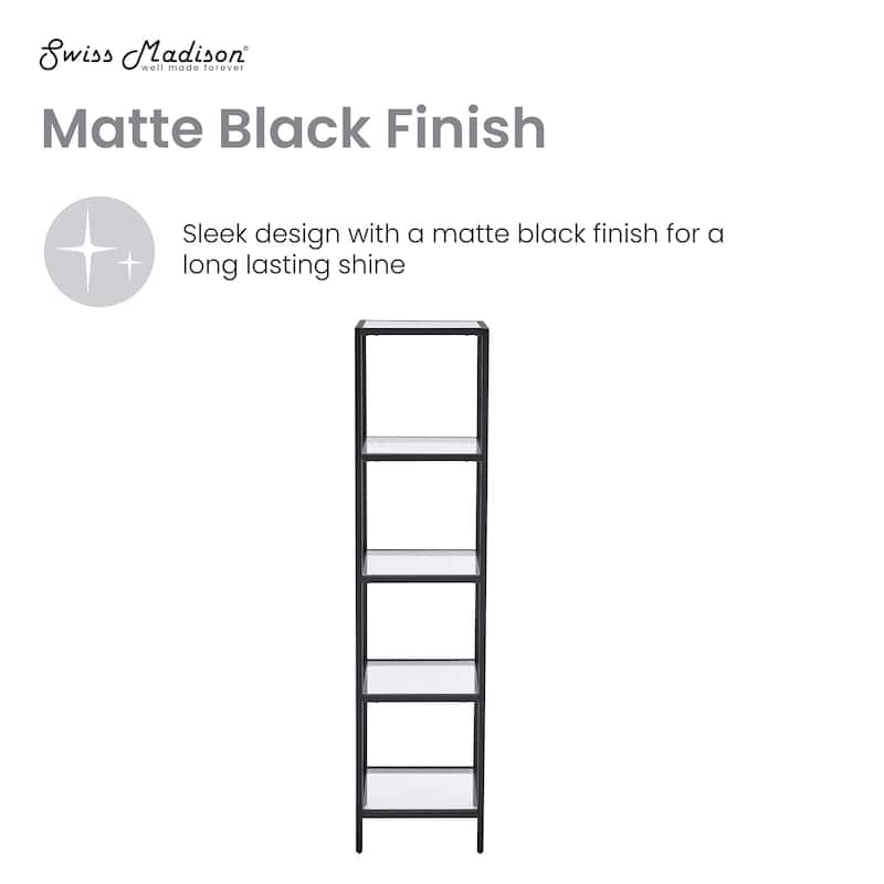 Pierre 16"X65"X14" Freestanding Linen Cabinet In Matte Black