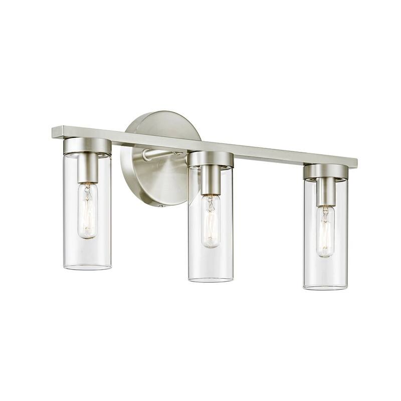 KAWOTI Modern Dimmable Bathroom Vanity Light with Clear Cylinder Glass