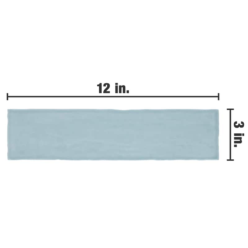 Merola Tile Castillo Sky 3" x 12" Ceramic Wall Tile