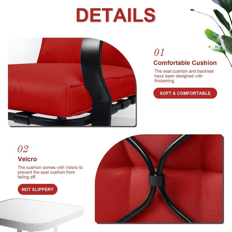 3-piece Outdoor Rocking Chair Chat Set with Side Table