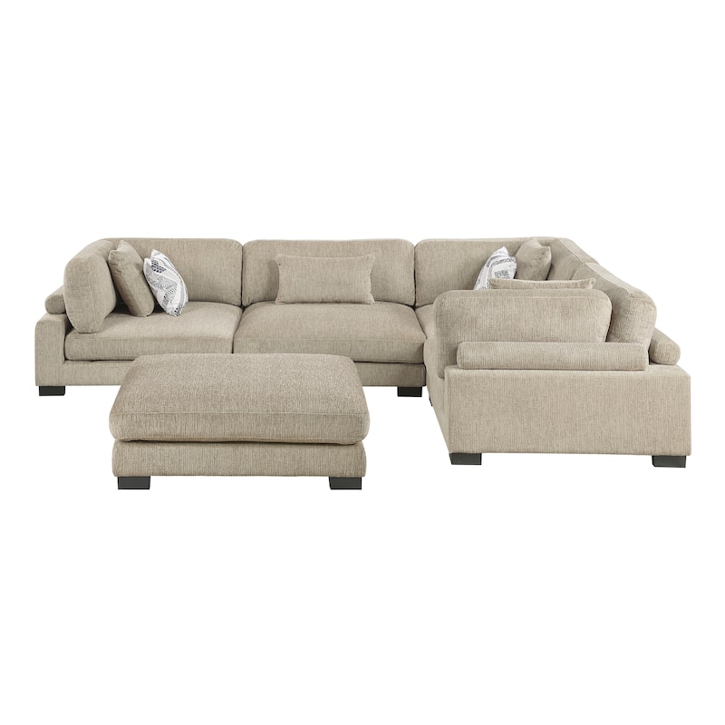 Abbeville Microfiber 5-Piece Modular Sectional with Ottoman