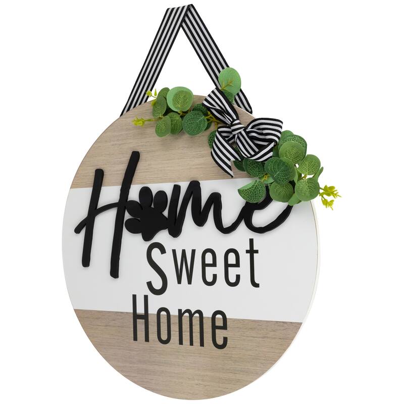 Home Sweet Home Paw Print Wall Sign - 15.75"