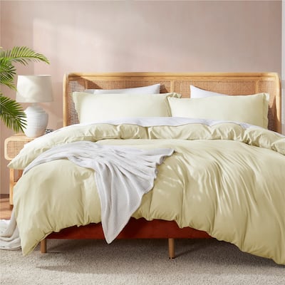 Nestl Ultra Soft Double Brushed Microfiber Duvet Cover Set with Button Closure