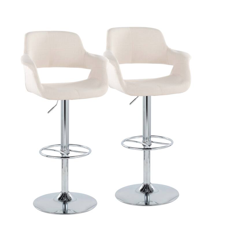 Lumisource Barstool with Swivel in Black and Charcoal, Set of 2 - 19"Lx23.5"Wx39-47.5"H
