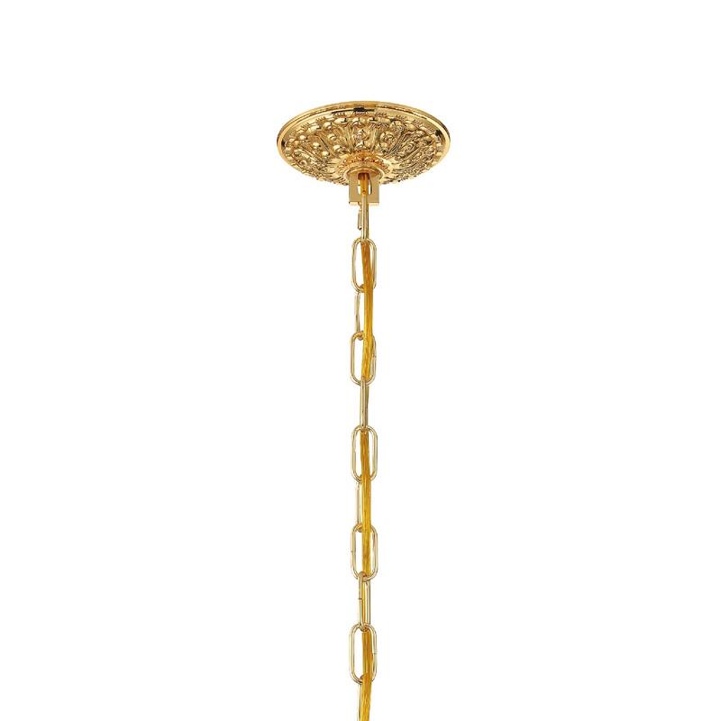 Maria Theresa 5 Light Clear Crystal Gold Mini Chandelier - 20'' W x 19'' H