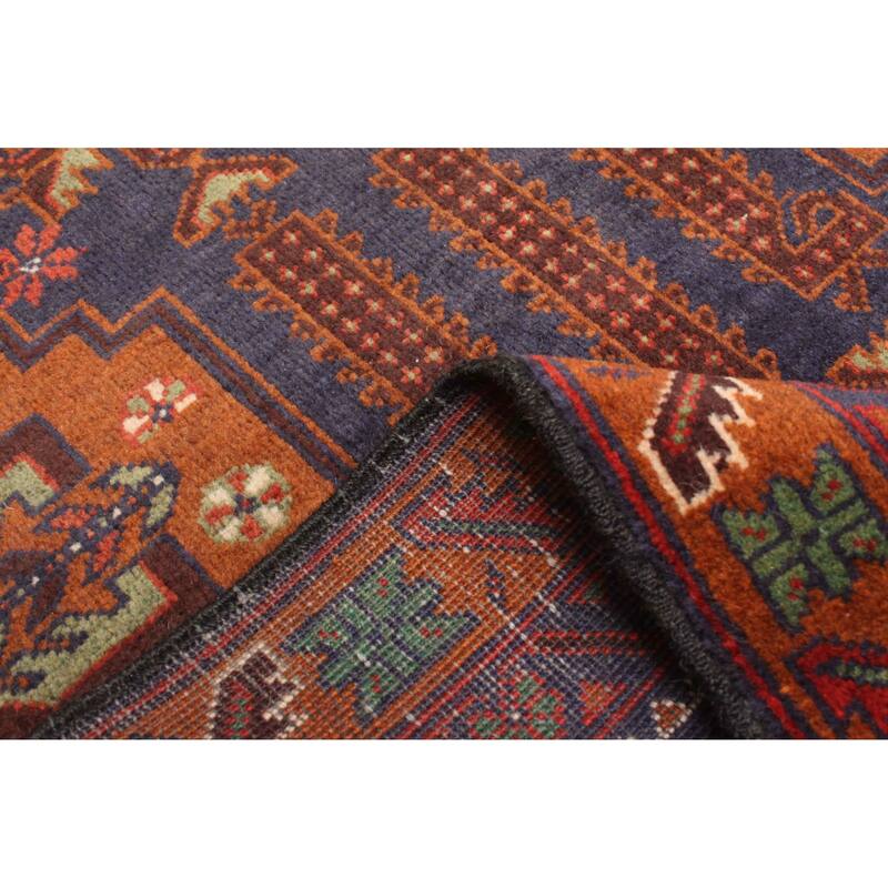 ECARPETGALLERY Hand-knotted Teimani Dark Navy Wool Rug - 2'8 x 4'9