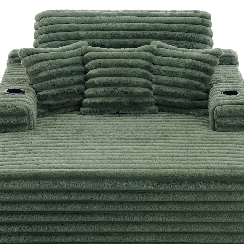 53" Wide Oversized Upholstered Chaise Lounge Indoor Sofa with Pillows