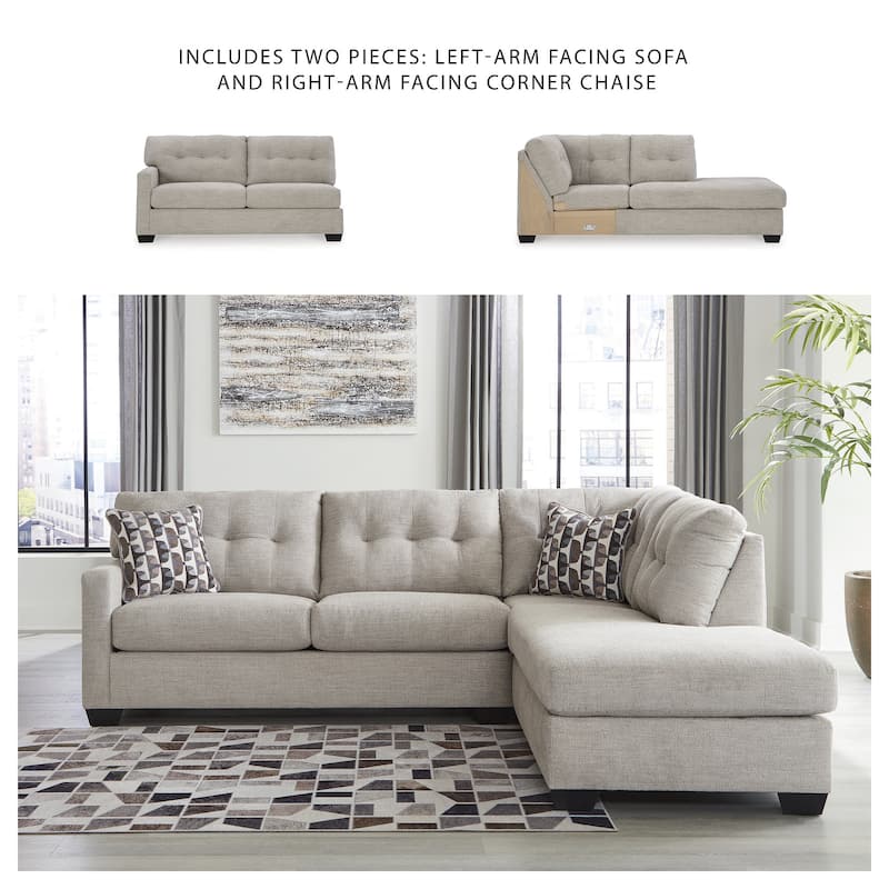Signature Design by Ashley Mahoney 2-Piece Sectional with Chaise - 105"W x 90"D x 37"H