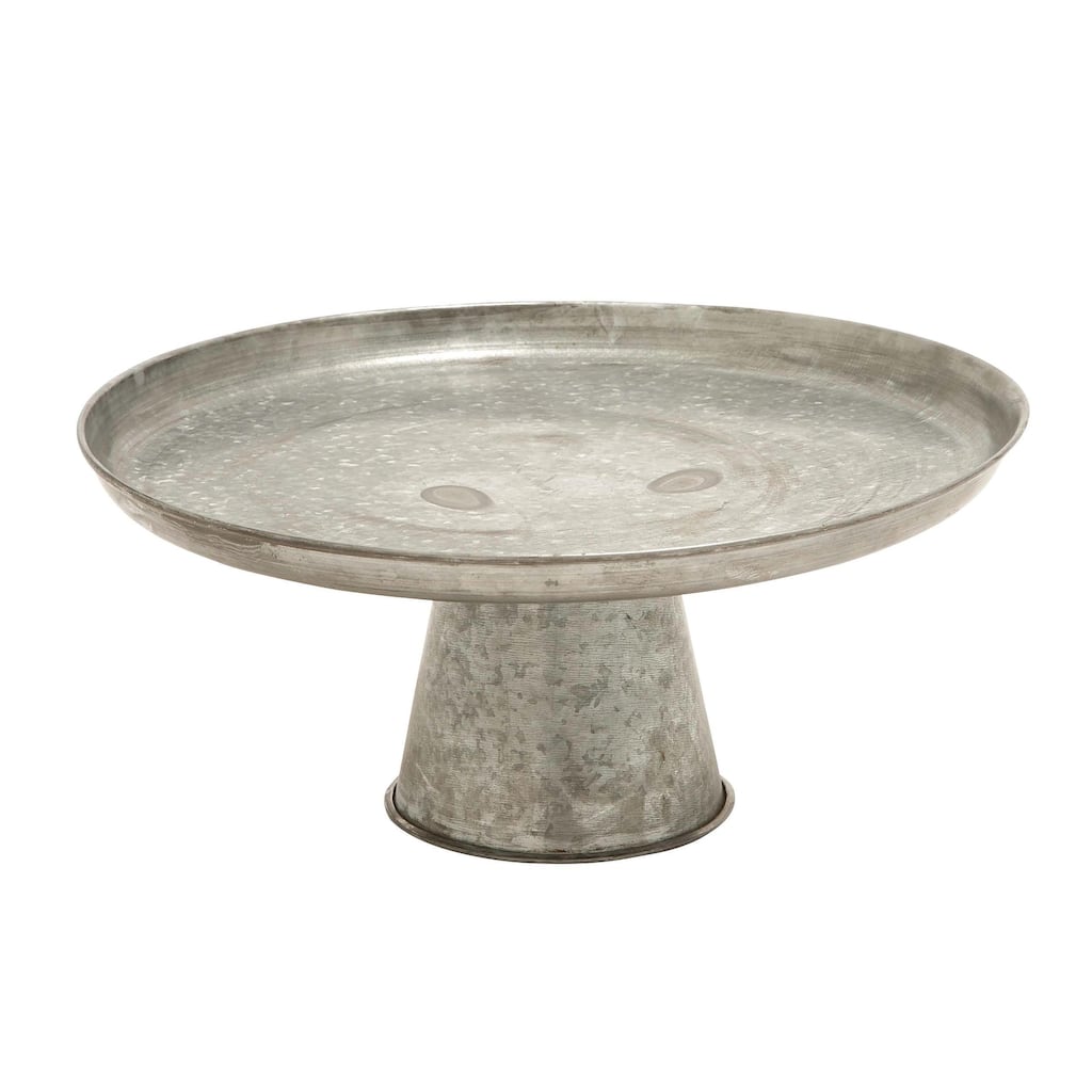 Metal Galvanized Cake Stand - Gray - Roche River Decor