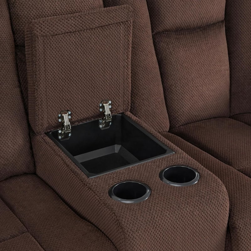 MCombo Electric Power Reclining Sofa with Massage and Lumbar Heat, Fabric 6015/6025/6035/6045