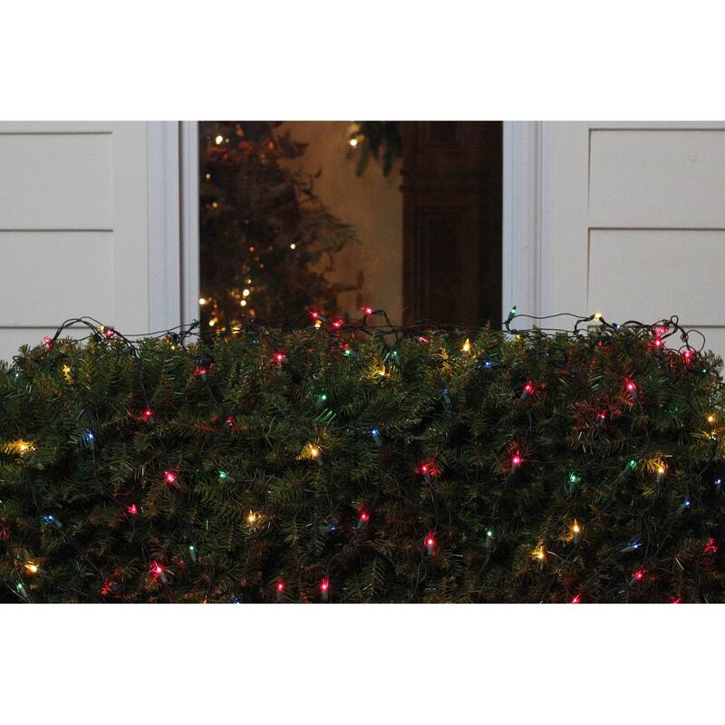 4' x 6' Multi-Color Mini Incandescent Net Style Christmas Lights - Green Wire