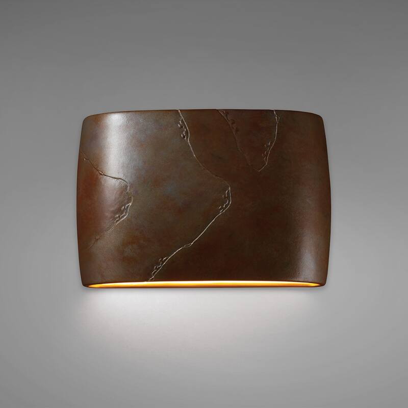 Copper Grove Sittard 2-light Red Slate Oval Outdoor Wall Sconce with Closed Top