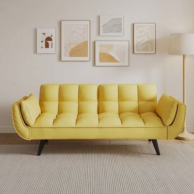 57" Futon Sofa Bed, Convertible Folding Futon Couch Recliner Lounge For Living Room