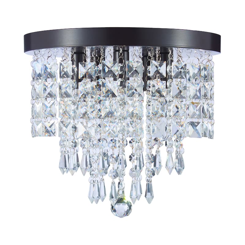 CO-Z 11" 5-light Flush Mount Crystal Chandelier Ceiling Light - Bronze