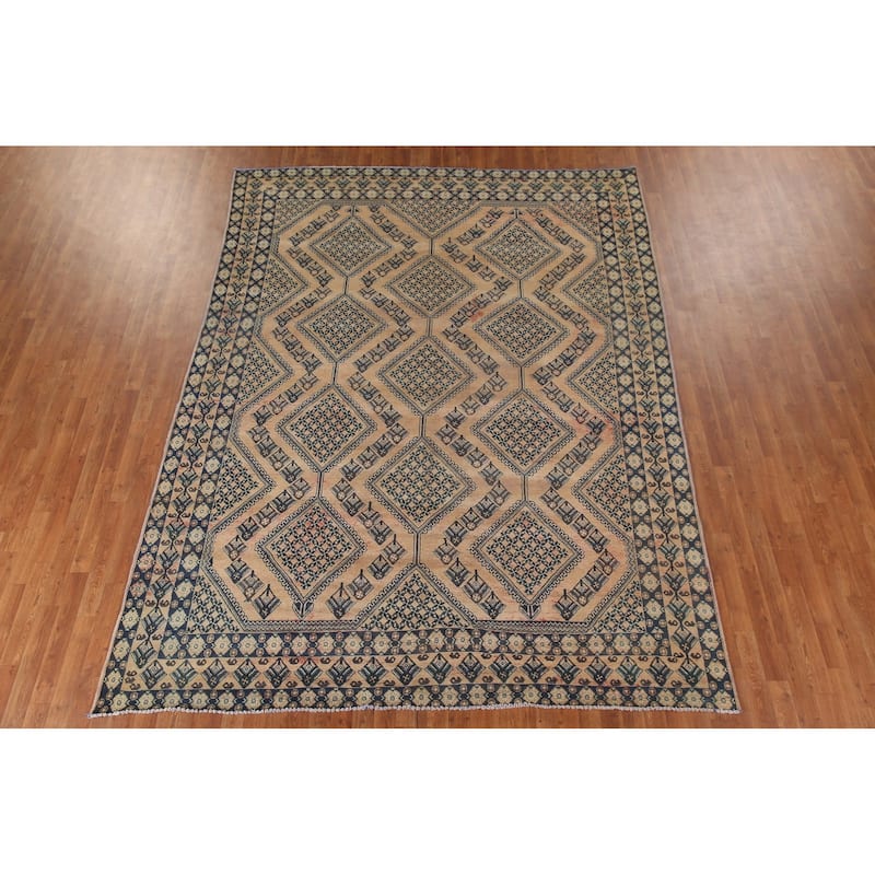 Distressed Bakhtiari Persian Vintage Rug Handmade Wool Carpet - 8'3"x 11'1"