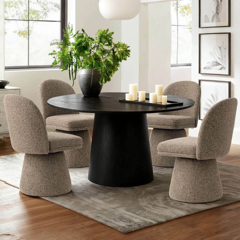 Upholstered Swivel Dining Chair(Set of 4)