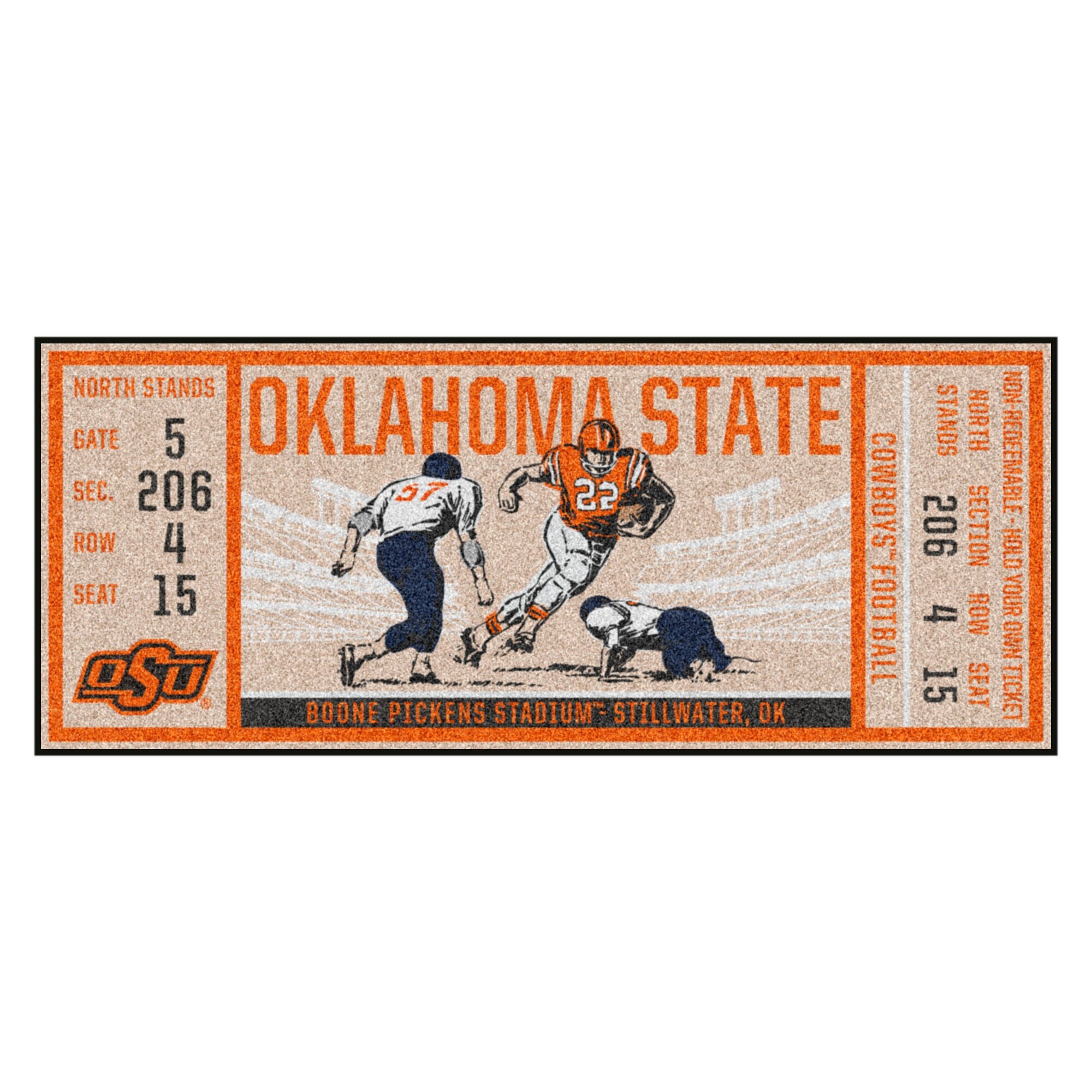 Shop Ncaa Oklahoma State University Cowboys Ticket Non Skid Mat