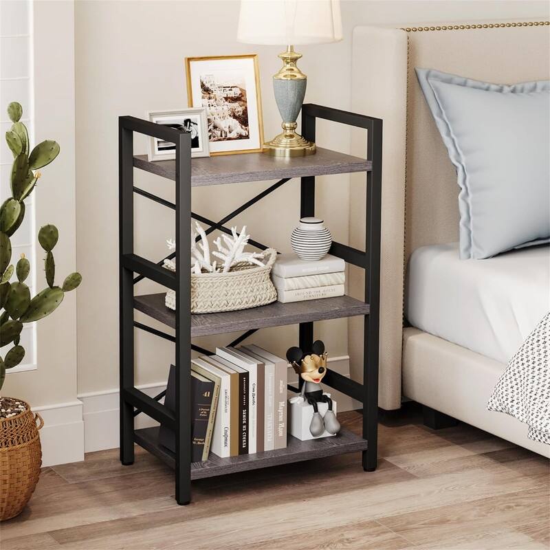 Metal Small Bookcase - 16.54"D x 11.02"W x 27.56"H