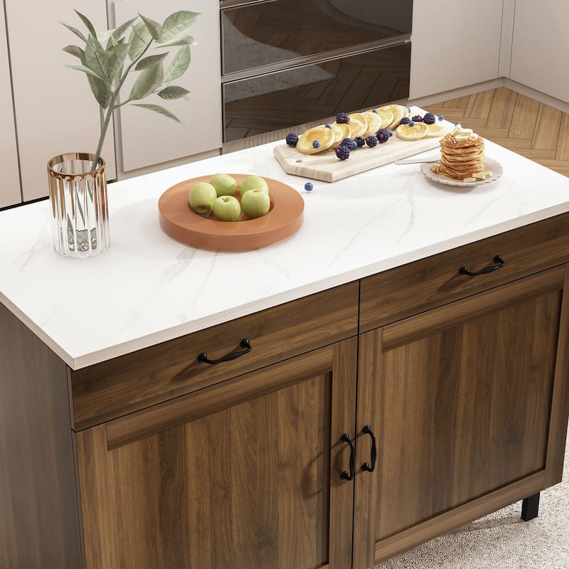 Sophisticated Multi-Function Cabinet Kitchen Cabinet Table Island - 47.2"Wx23.6"Dx33.5"h