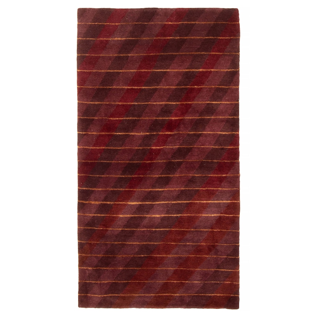 ECARPETGALLERY Hand-knotted Opulence Burgundy Wool Rug - 3'0 x 5'8