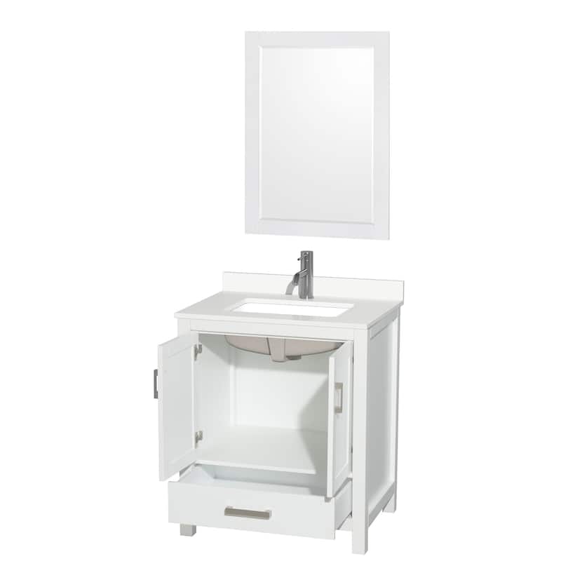 Wyndham Collection WCS141430S-QTZ-UNSM24 Sheffield 30" Free Standing