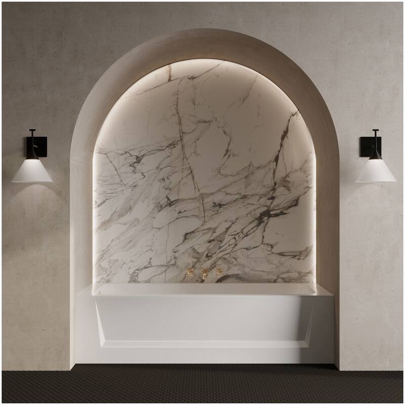 Swiss Madison SM-AB580 Virage 60" Three Wall Alcove Fiberglass Soaking - Glossy White