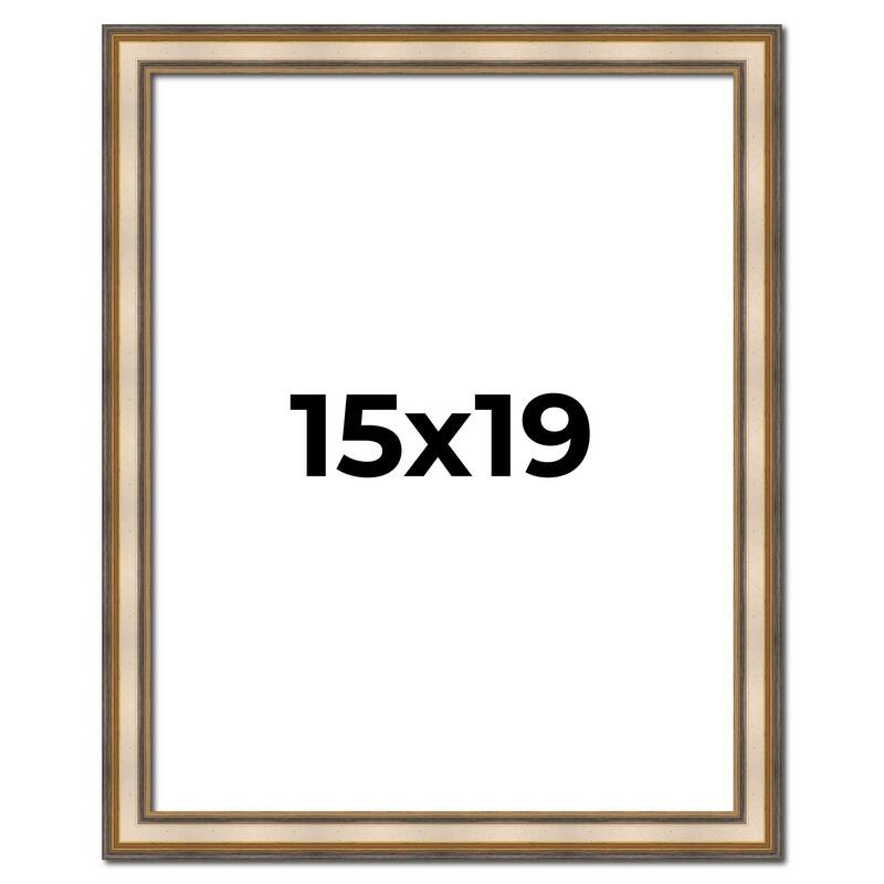 15x19 Frame Gold Solid Wood Shadow Box Width 1.5 Inches | Interior Frame Depth 2 3/8 Inches