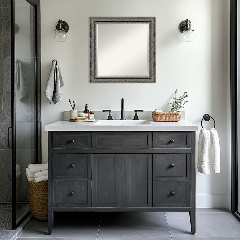 Filigree Beveled Framed Bathroom Vanity Wall Mirror