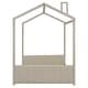 preview thumbnail 7 of 18, Velvet House Bed Full/Twin Size Wood Bed with Roof