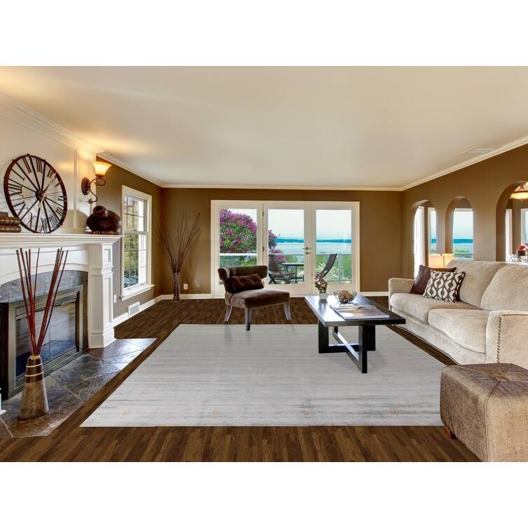 Grey Gabbeh Area Rug Handmade Wool Carpet - 8'11"x 11'9"