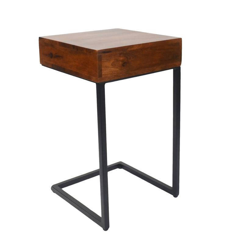 Cubby Side Accent Table - 24" - Chestnut Finish