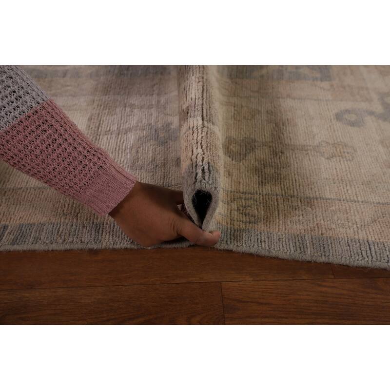 Vegetable Dye Oushak Area Rug Hand-Knotted Wool Carpet - 8'3" x 9'8"