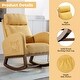 preview thumbnail 3 of 13, Modern Glider Chair, Recliner Armchair with Wood Legs and Side Pocket, Nursery Rocking Accent Chair with High Back