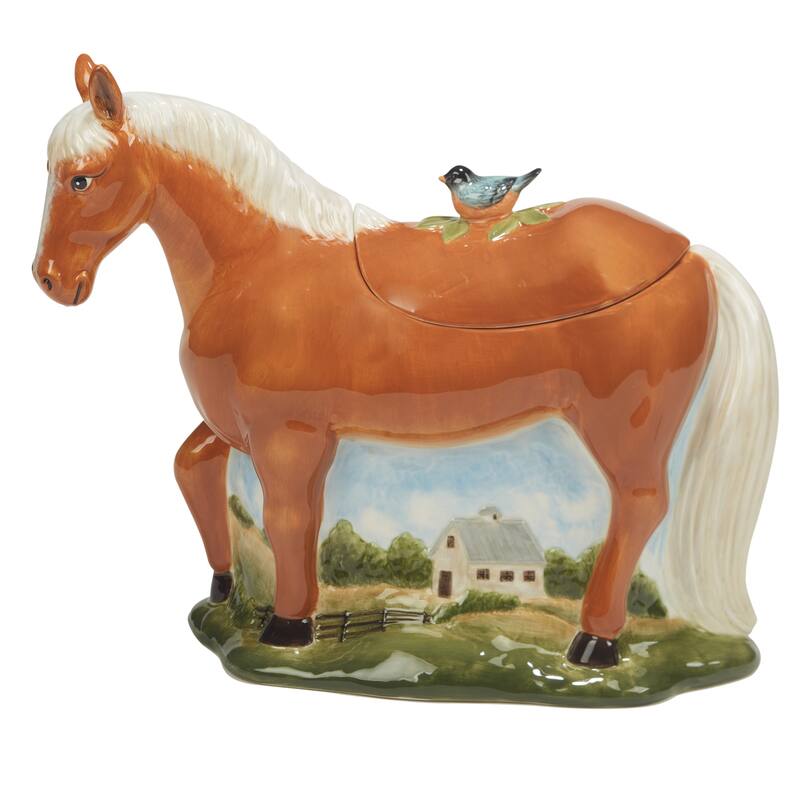 Certified International York Stables 3-D Horse Cookie Jar, 64 oz. - 64oz