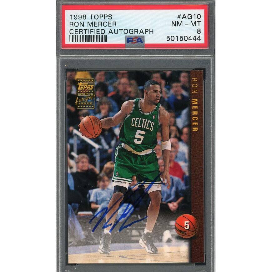Ron Mercer 1998 Topps Certified Autograph Basketball Card #AG10 Graded PSA 8 - 8'6" x 11'6"