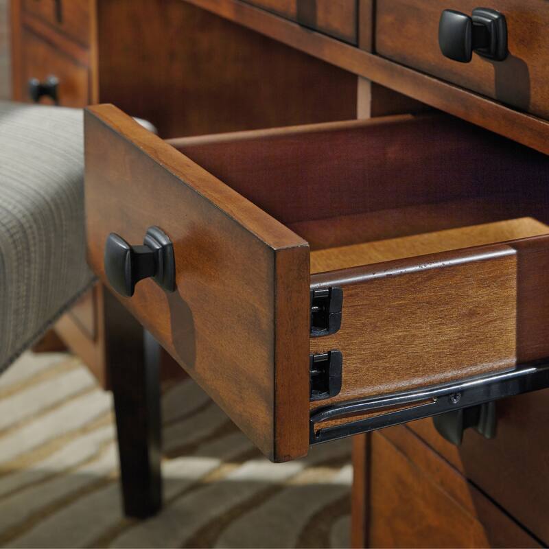 Tahoe Aged Maple 54" W Executive Pedestal Desk by Homestyles