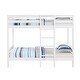 preview thumbnail 3 of 4, Twin over Twin Size Wood Bunk Bed with Ladder and Fence