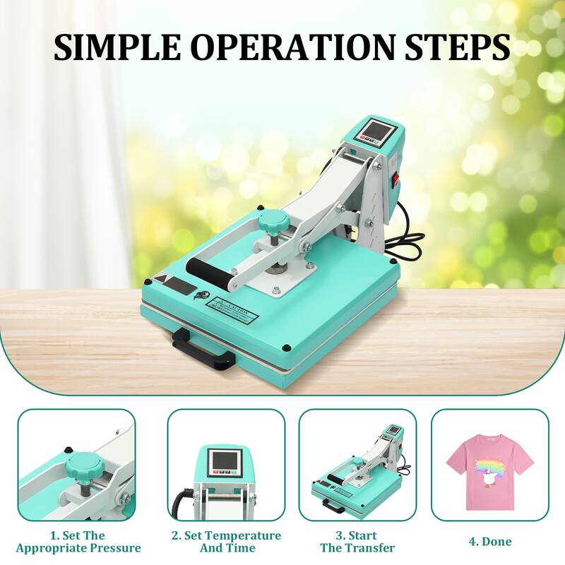 15 x 15 inches Heat Press Machine, Large Operating Panel T-Shirts Heat Press, Fast Heating, Digital Sublimation Printer
