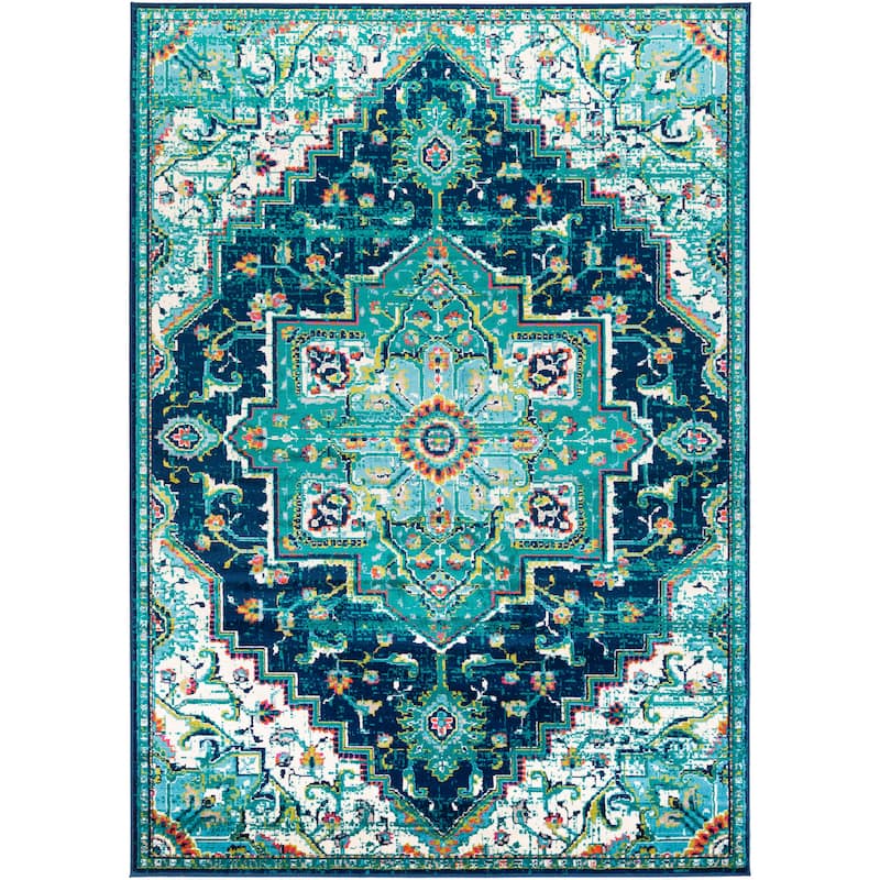 Livabliss Padma Traditional Teal Area Rug
