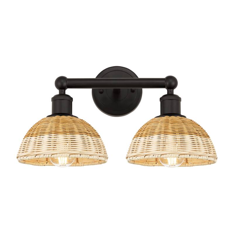 Innovations Lighting Endless Possibilities Edison - Bristol Natural II - 2 Light 17" Bath Vanity Light - Oil Rubbed Bronze/Natural