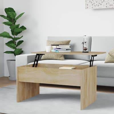 vidaXL Coffee Table Lift Top End Table Accent Side Sofa Table Engineered Wood - 31.5" x 19.9" x 16.3"