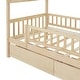 preview thumbnail 9 of 28, Twin House Bed with 2 Storage Drawers,Rails and Roof for Kids