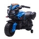 preview thumbnail 20 of 27, Kids Electric Ride-On Motorcycle with Training Wheels, Headlights, Horn, and 1.86 mph Speed Blue