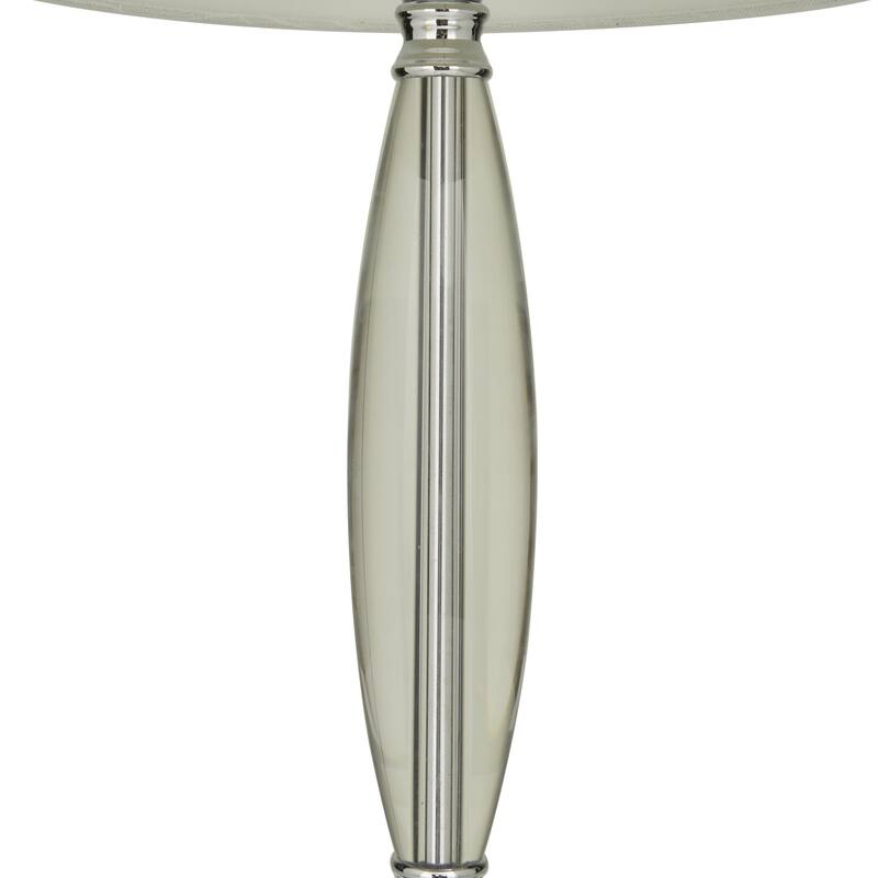Crystal Transparent Base Room Table Lamp with Drum Shade - Clear - CosmoLiving by Cosmopolitan