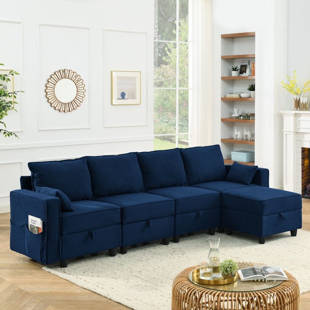 5 seater modular lounge with chaise shop