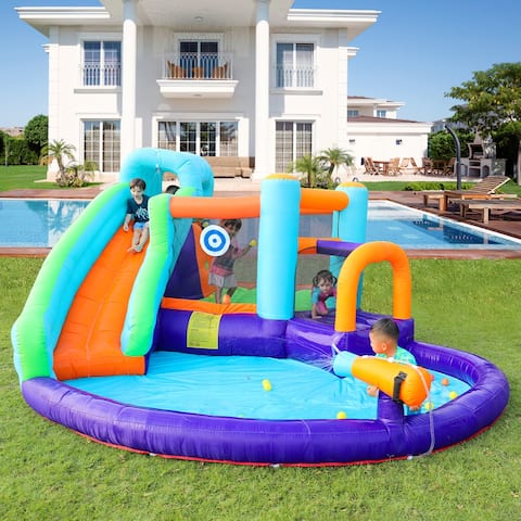 FAMAPY 14-Feet Inflatable Castle Jump Bounce House w/ Round Pool - 14FT