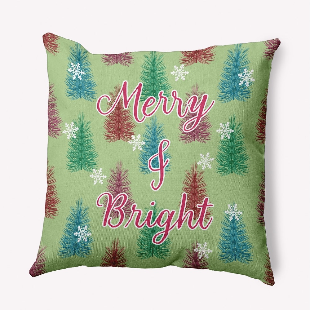 Merry and Bright Christmas Accent Pillow